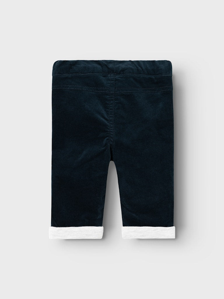 NAME IT Ben Regular Cord Pant-Dark Sapphire Dark Sapphire model front view