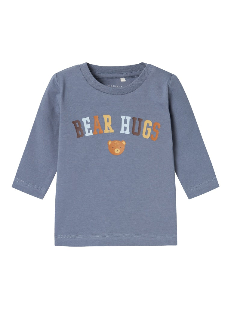 NAME IT Raul Long Sleeve Top-Flint Stone Flint Stone front view