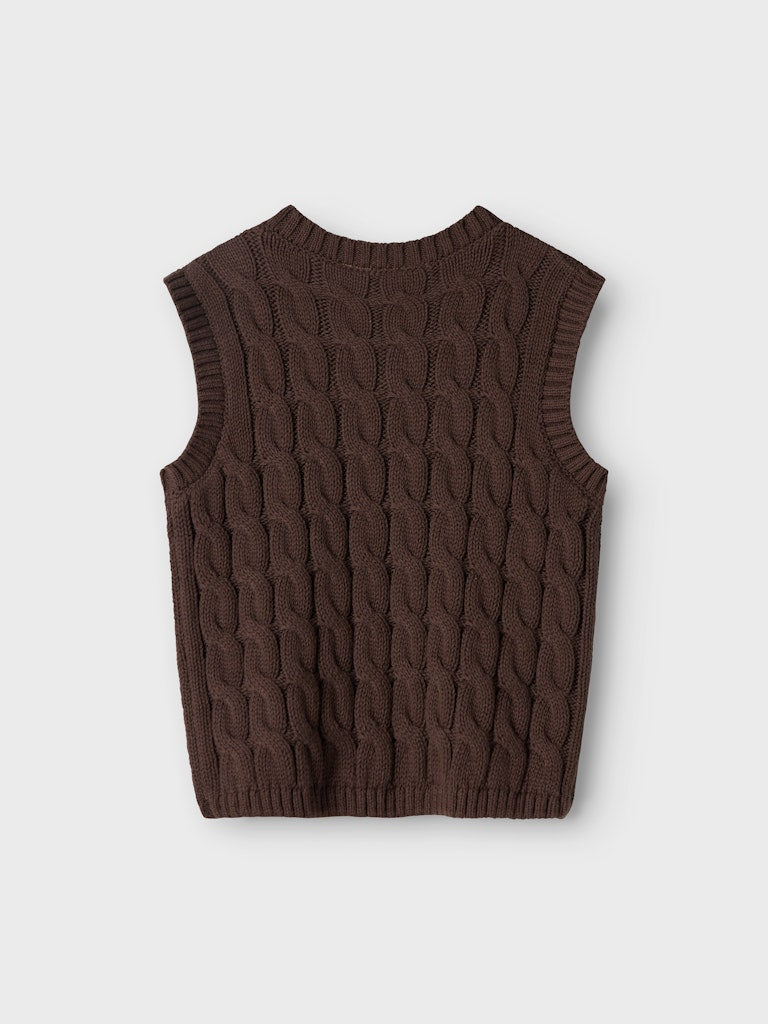 NAME IT Remon Knit Slipover-Bracken Bracken model front view