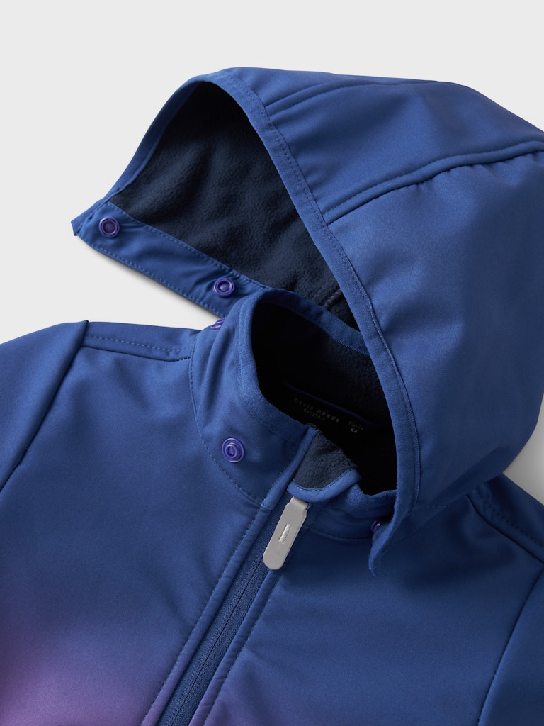 Malta Softshell Dipdye Deep Blue Jacket-Hood view