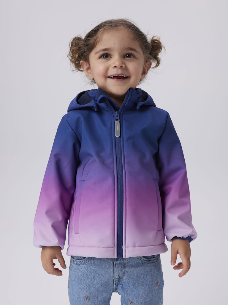 NAME IT Malta Softshell Dipdye Deep Blue Girls Jacket Deep Blue front view