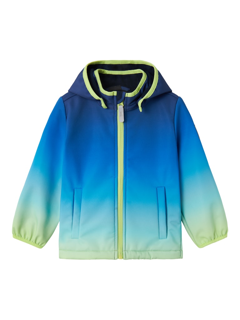 Malta Softshell Dipdye Azure Blue Boys Jacket-Front view