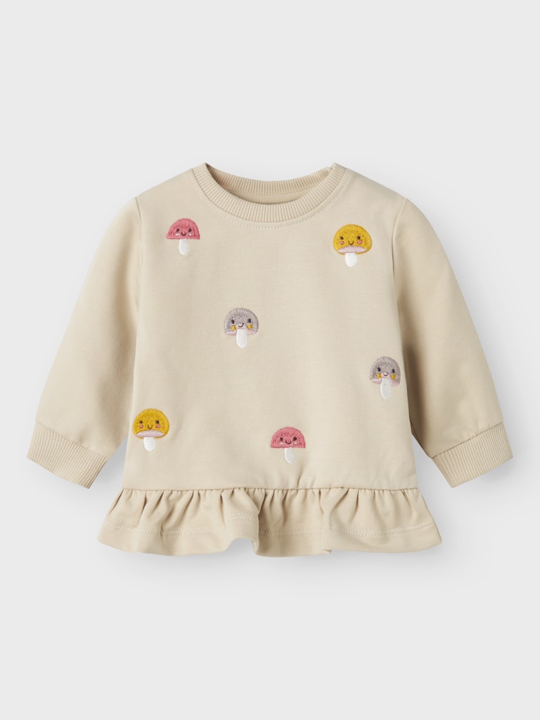 Lamella Long Sleeve Sweatshirt Beige-Front View