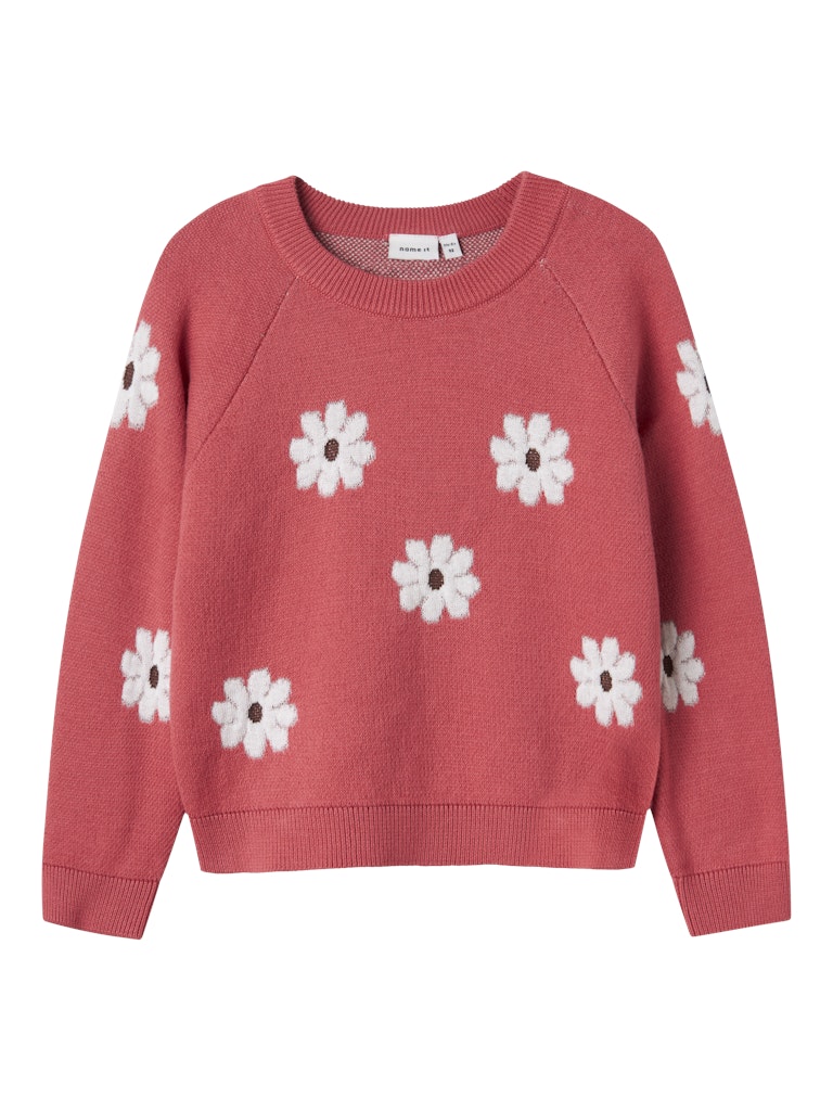 NAME IT Leia Long Sleeve Knit Rapture Rose front view
