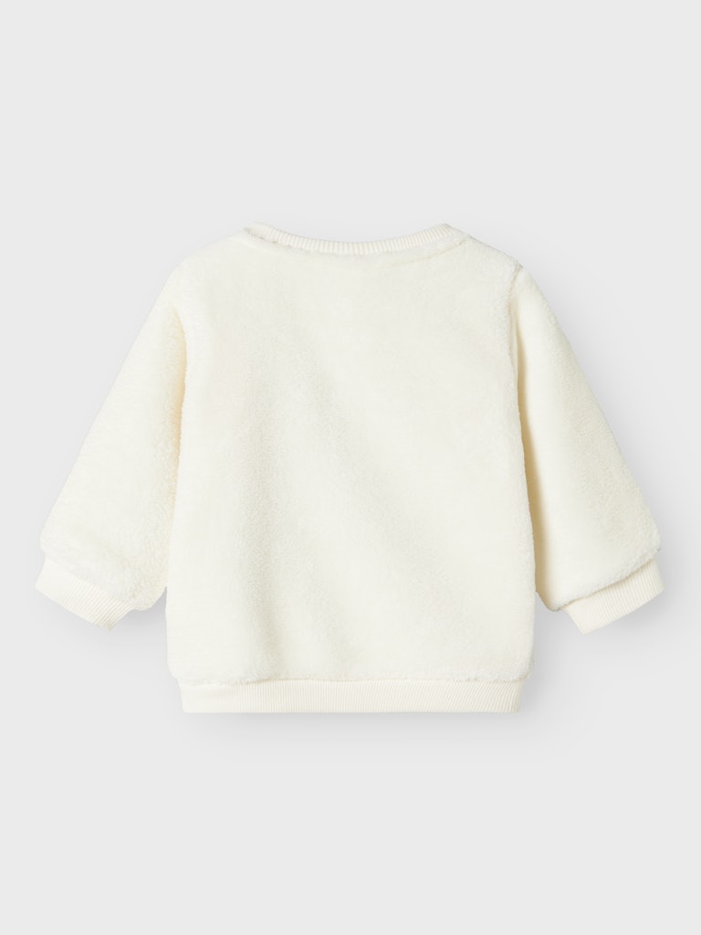 Olpa Long Sleeve Teddy Sweatshirt-Cloud Dancer-Back View