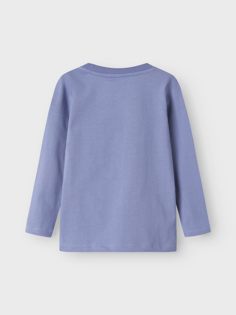 NAME IT Otrea Long Sleeve Top-Blue Ice Blue Ice model front view