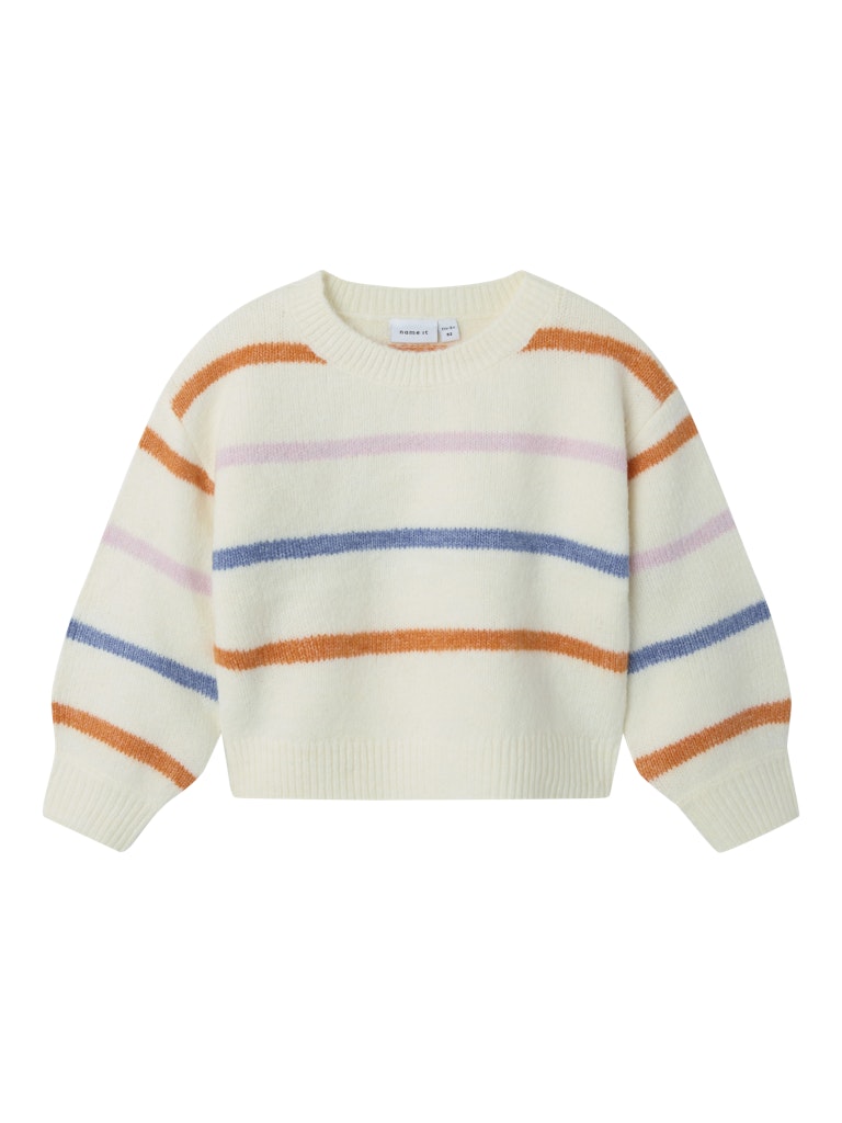 NAME IT Olenska Long Sleeve Knit Box-Cloud Dancer Cloud Dancer front view
