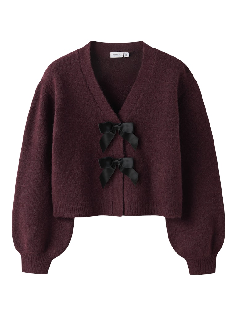 Rina Long Sleeve Knit Cardigan-Burgundy