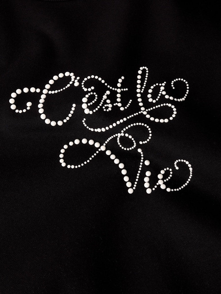 NAME IT Retta Long Sleeve Sweatshirt-Black Black model front view