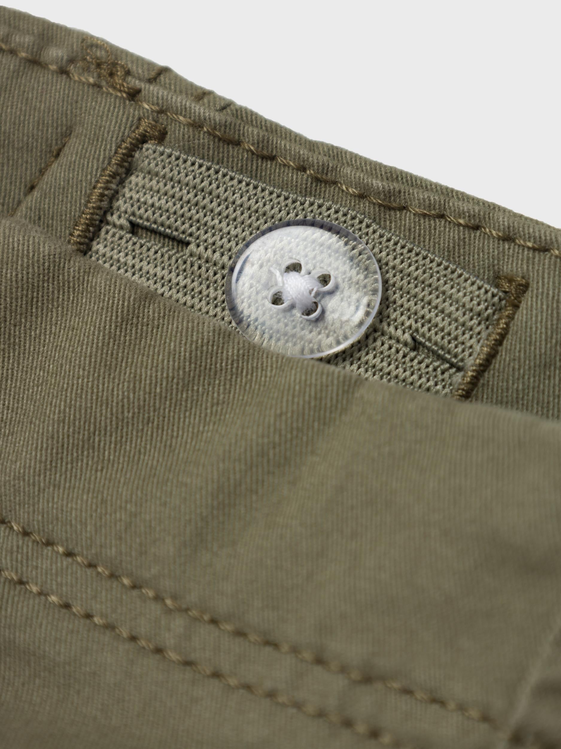 Boy's Ryan Cargo Twill Pant 2222-Deep Lichen Green-Waist View
