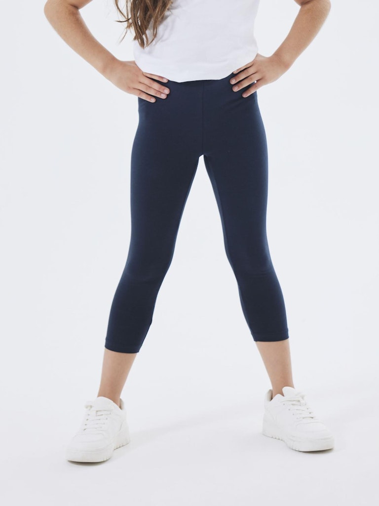 Girl's Vivian Capri Legging-Dark Sapphire-Model Front View