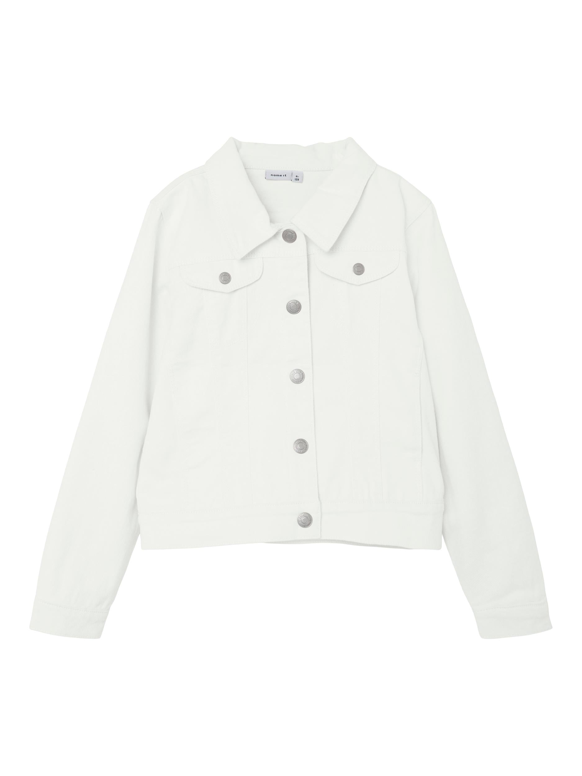 Girl's Reja Twill Jacket 4160-Bright White-Front View