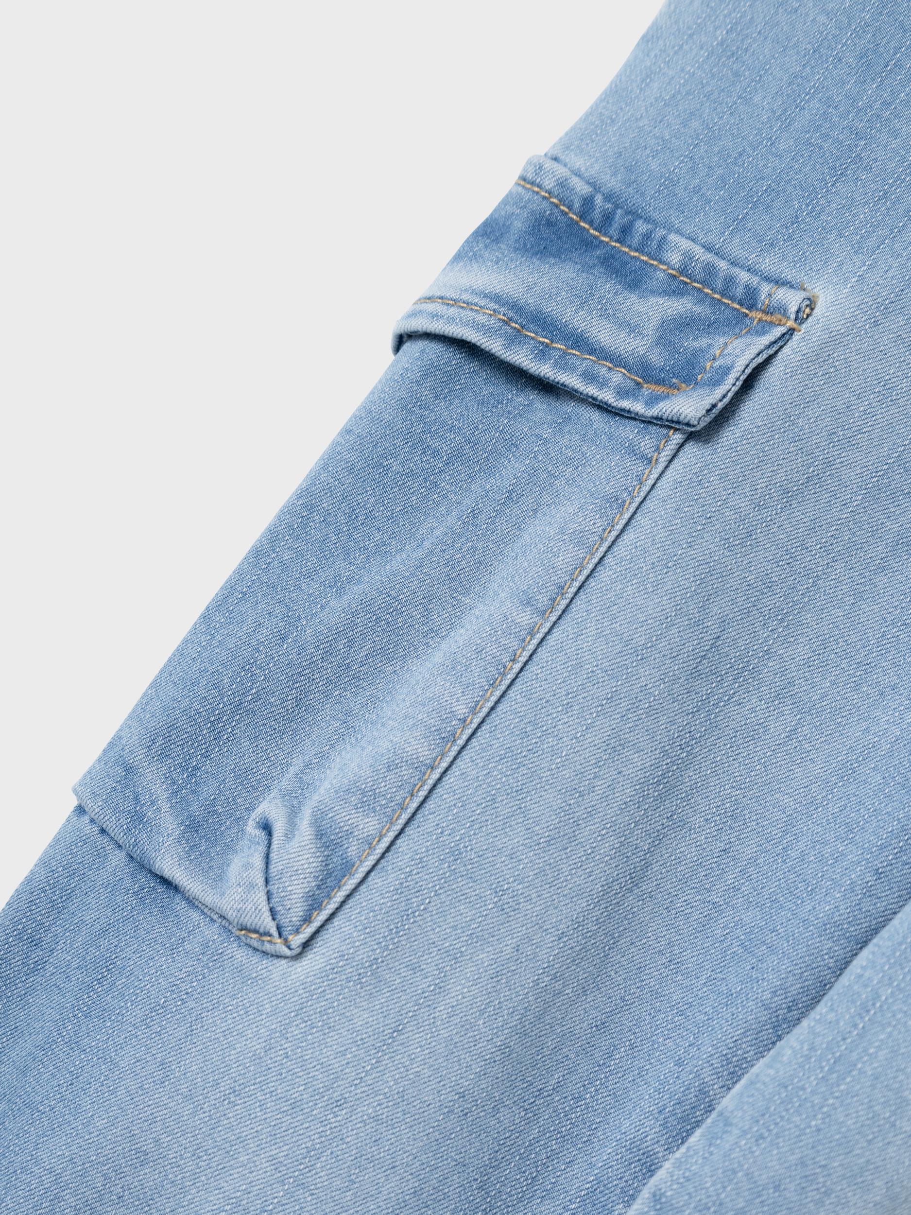 NAME IT Ben Baggy Cargo Jeans 9770-Medium Blue Denim Medium Blue Denim detail view