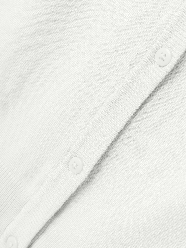 Girl's Vamone Long Sleeve Knit Cardigan-Bright White-Button View
