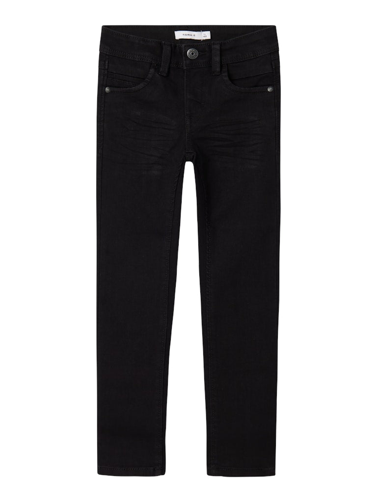 NAME IT Silas Black Slim Jeans Black front view