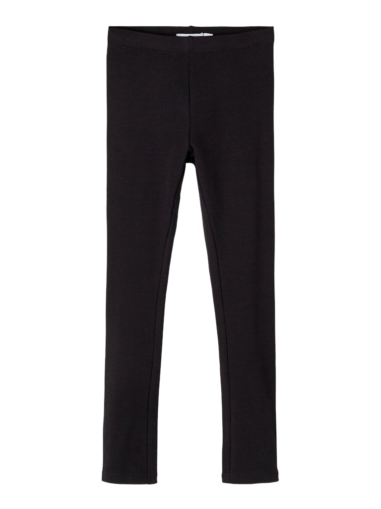 NAME IT Davina Black Solid Leggings Black detail view