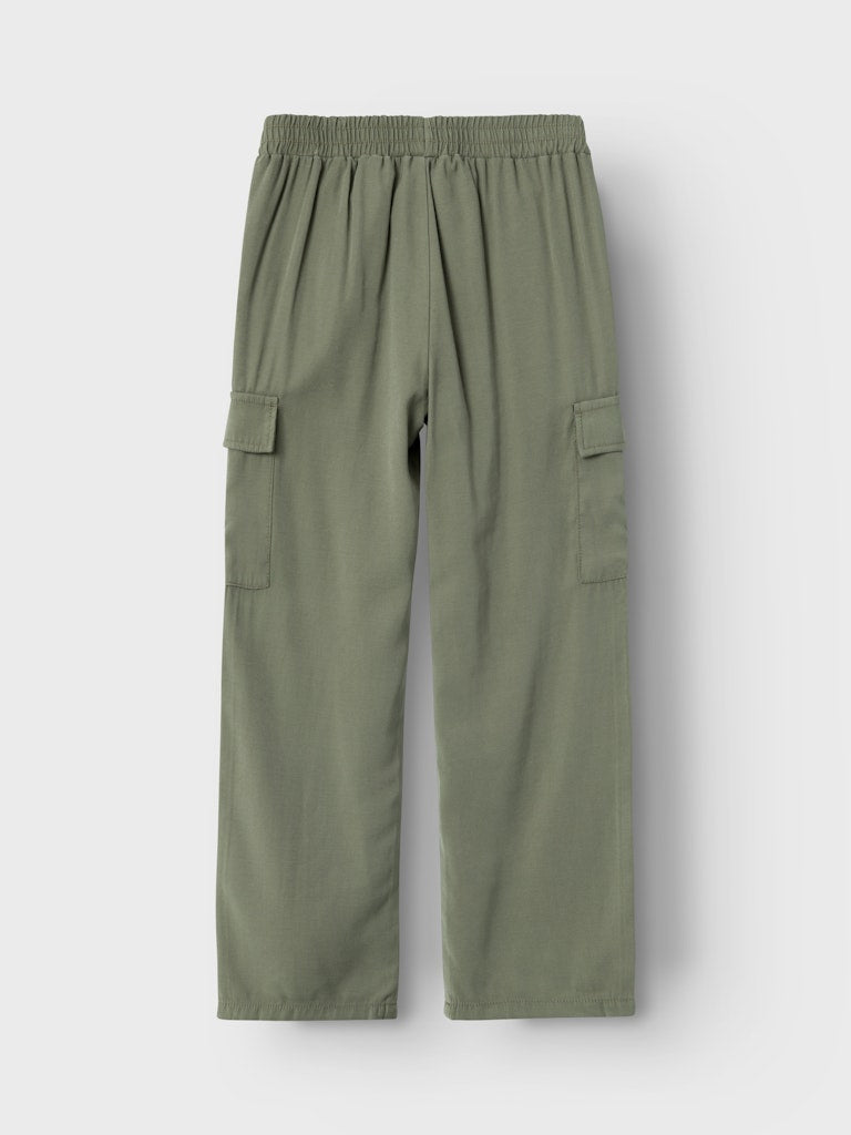 NAME IT Bella Green Cargo Pants Deep Lichen Green back view