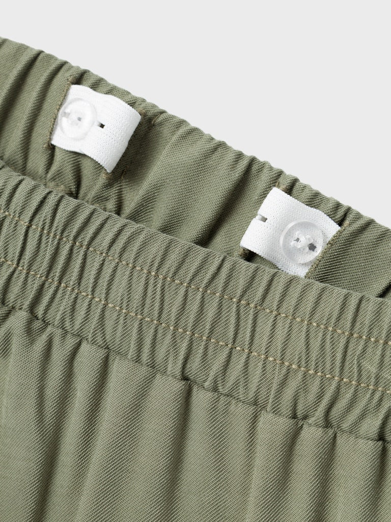 Bella Green Cargo Pants-Waist adjuster view