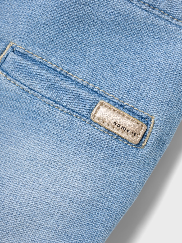 NAME IT Bella Round Jeans 6101-Light Blue Denim Light Blue Denim model front view