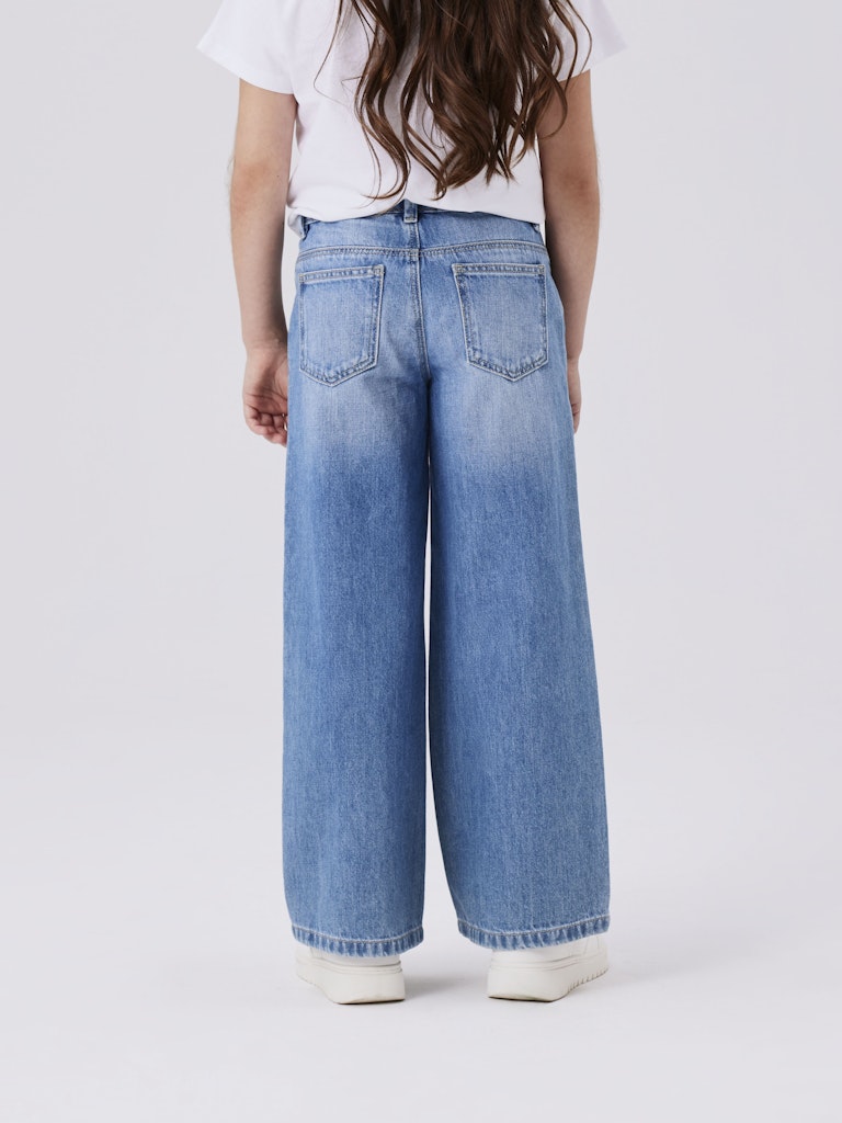 NAME IT Rose Wide Jeans 5529 Medium Blue Denim model front view