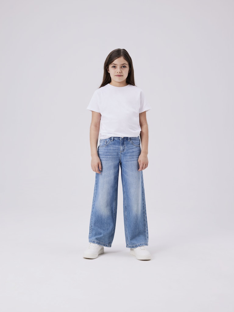 NAME IT Rose Wide Jeans 5529 Medium Blue Denim front view