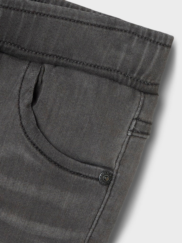 Ryan Slim Medium Grey Sweat Jeans-Waist band close up