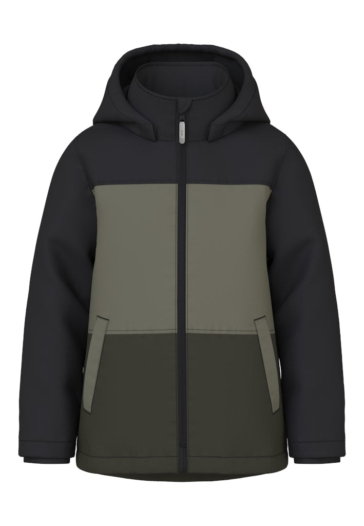 Boy's Max Jacket Block-Dusty Olive-Front View