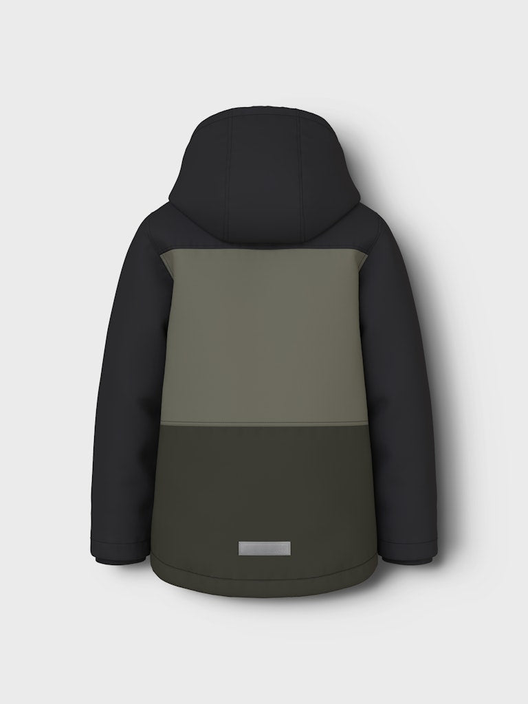 Boy's Max Jacket Block-Dusty Olive-Back View