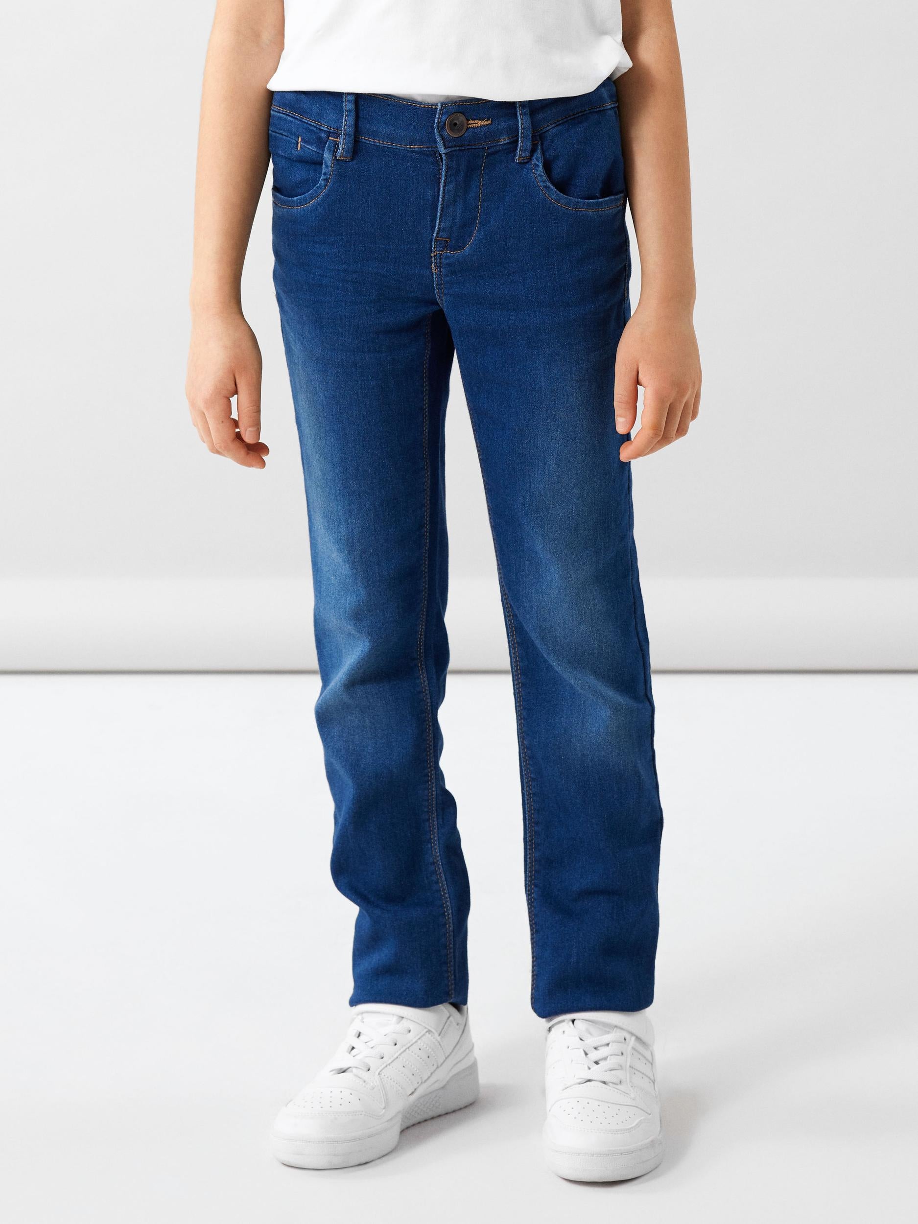 Girl's Salli Slim Sweat Jeans-Model Front View