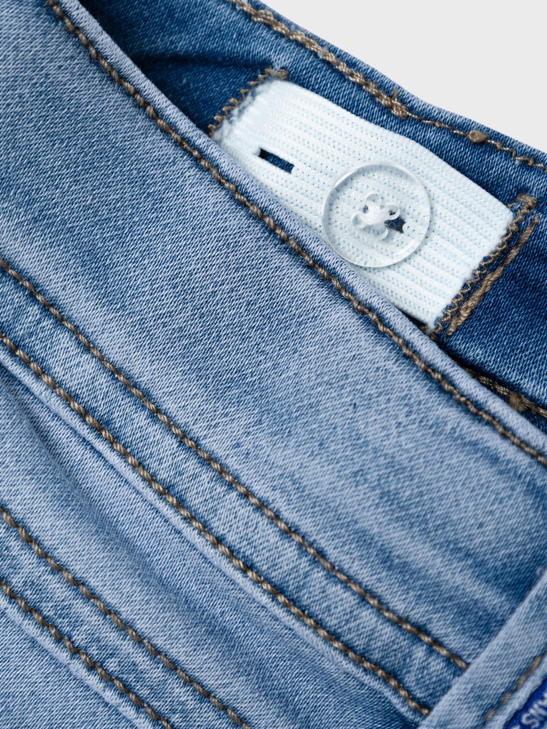 Boy's Silas Slim Sweat Jeans 8001-Light Blue Denim-Waist View