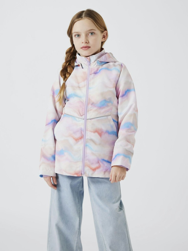 Girl's Maxi Jacket Dip Dye-Orchid Bloom-Model Front View