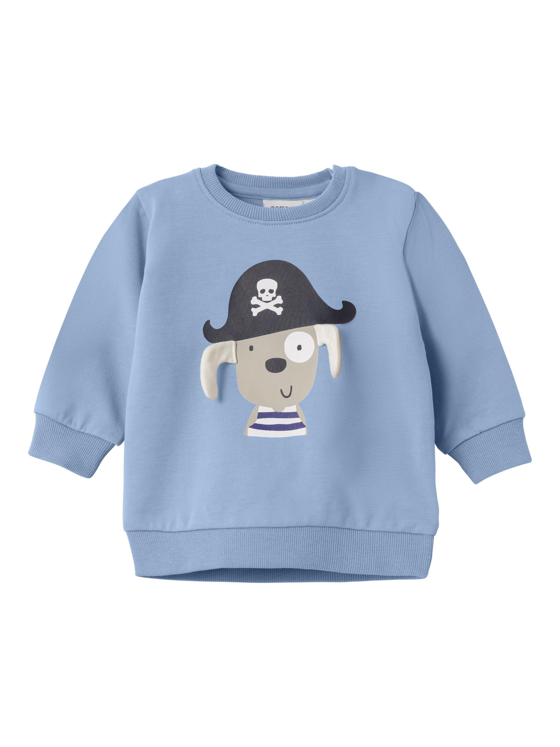Boy's Fido Long Sleeve Sweat-Chambray Blue-Front View