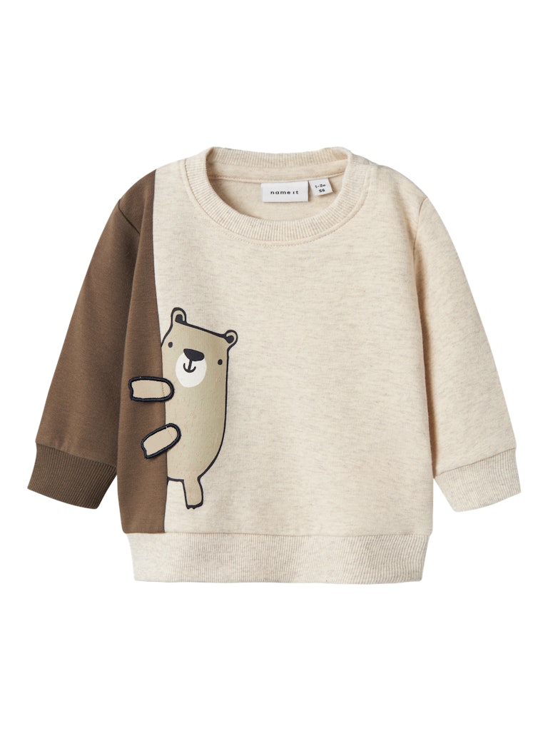 NAME IT Tonno Long Sleeve Sweat-Peyote Melange Peyote Melange front view