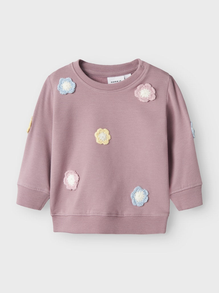 NAME IT Tella Long Sleeve Sweat-Elderberry Elderberry front view