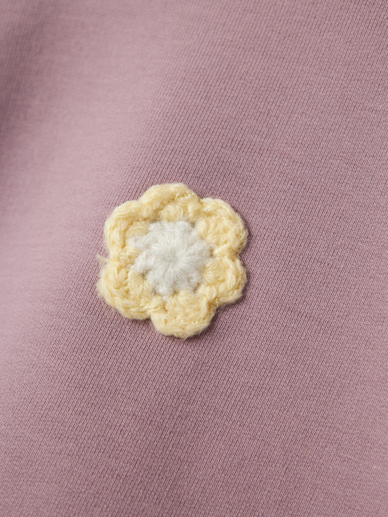 Girl's Tella Long Sleeve Sweat-Elderberry-Close Up View