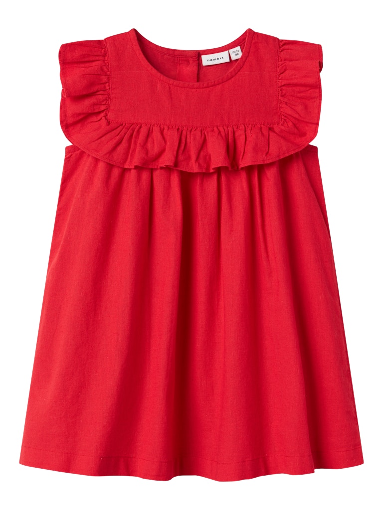 Mini Girl Falinnen Cap Sleeve Dress-Chinese Red-Front View