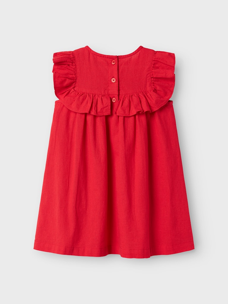 Mini Girl Falinnen Cap Sleeve Dress-Chinese Red-Back View