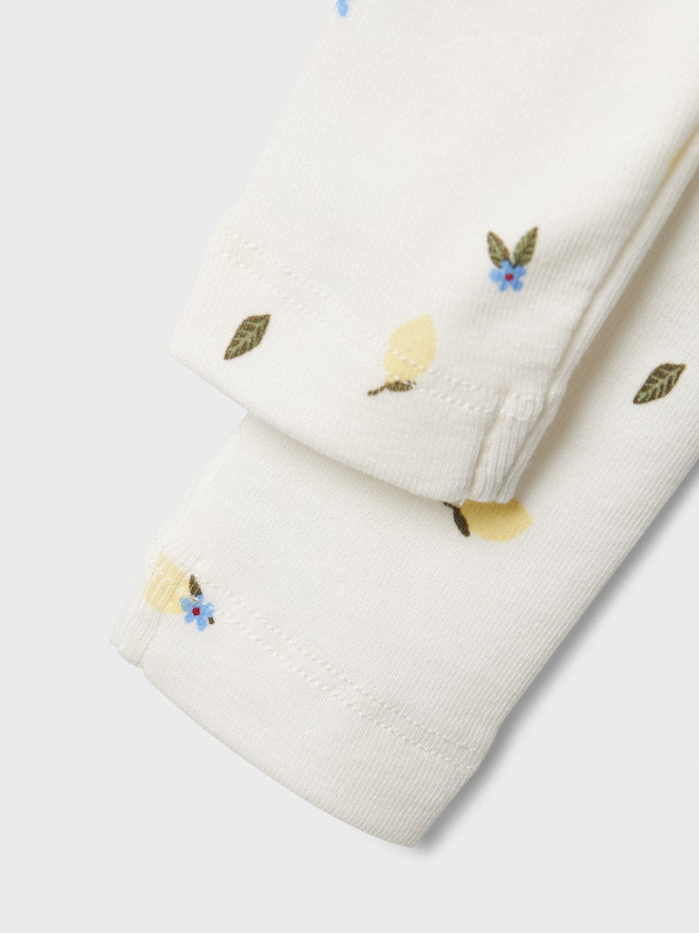 Filly Cloud Dancer Leggings-Lemon print detail