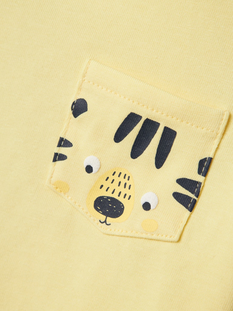 Boy's Happy Short Sleeve Top-Lemon Meringue-Pocket View