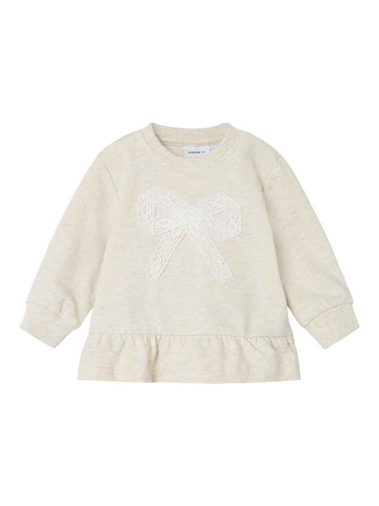 Newborn Girl - Hush Long Sleeve Light Sweat-Peyote Melange-Front View