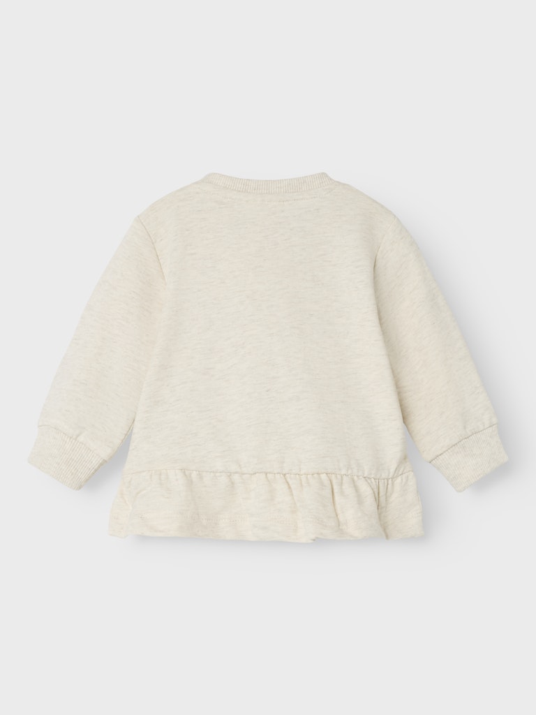 Newborn Girl - Hush Long Sleeve Light Sweat-Peyote Melange-Back View