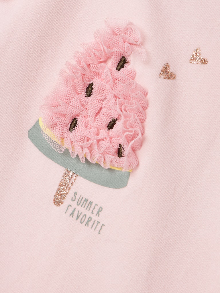 Jodie Cap Sleeve Ballerina Top-Lollie pop detail