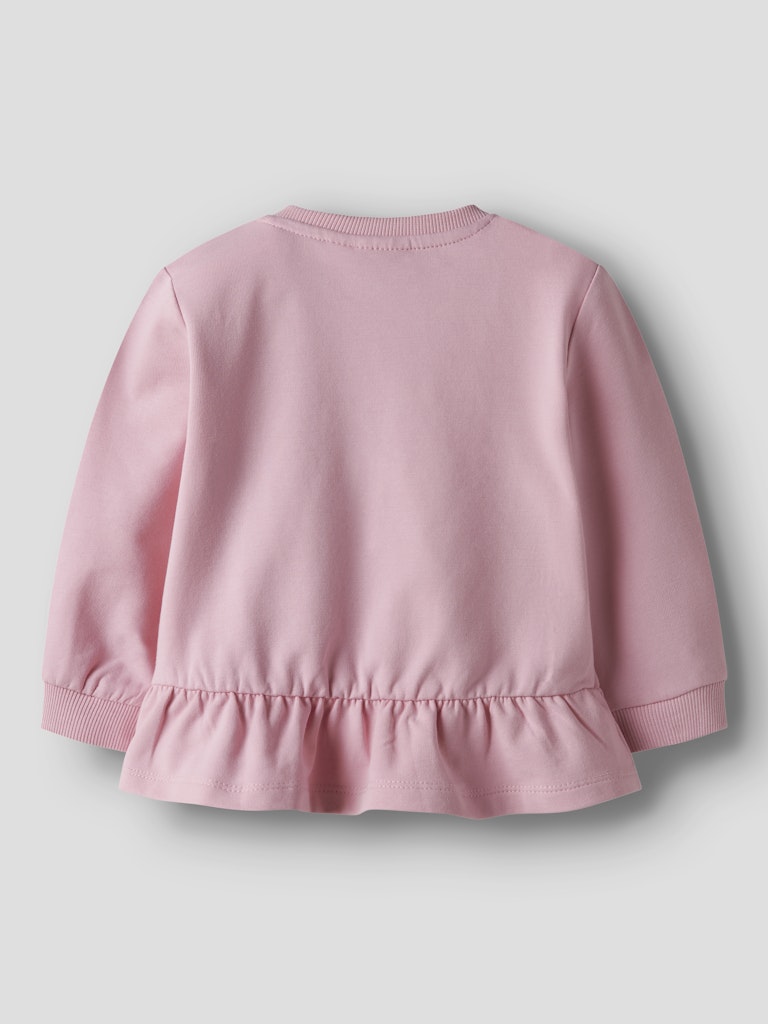 Newborn Girl's Hush Long Sleeve Light Sweat-Cameo Pink-Back View