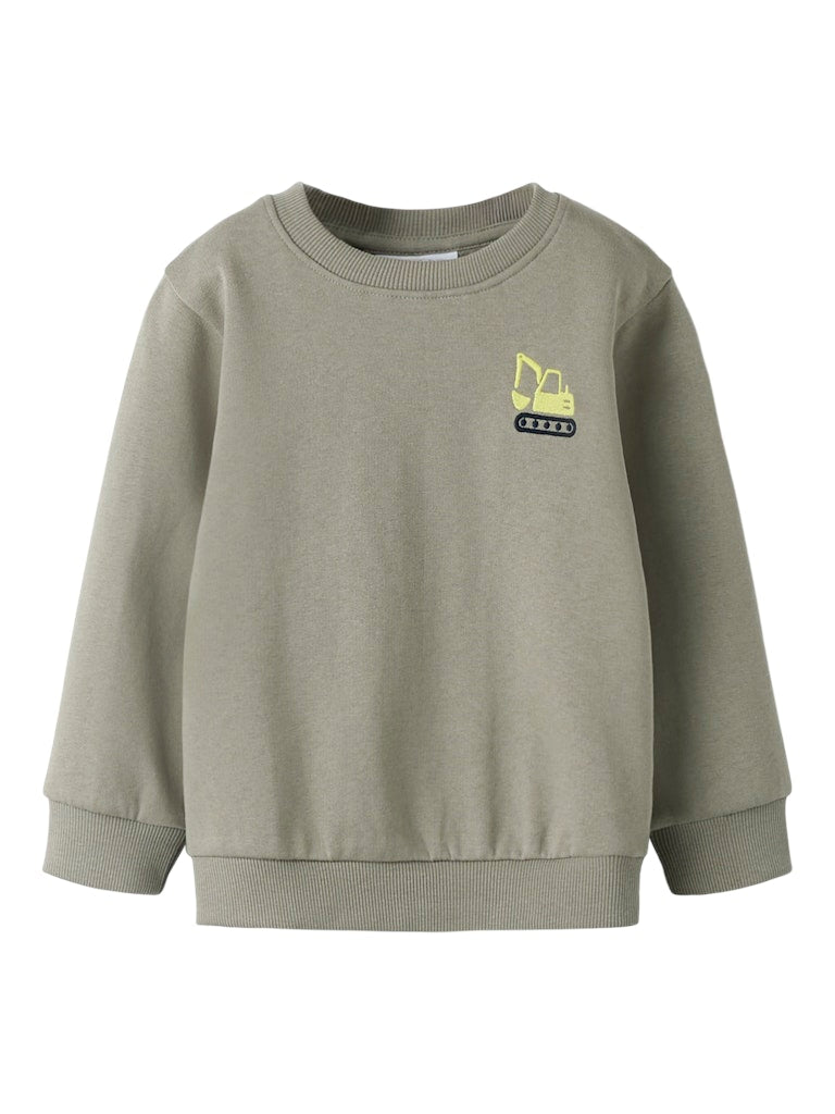 NAME IT Vallen Long Sleeve Sweat Shadow model front view