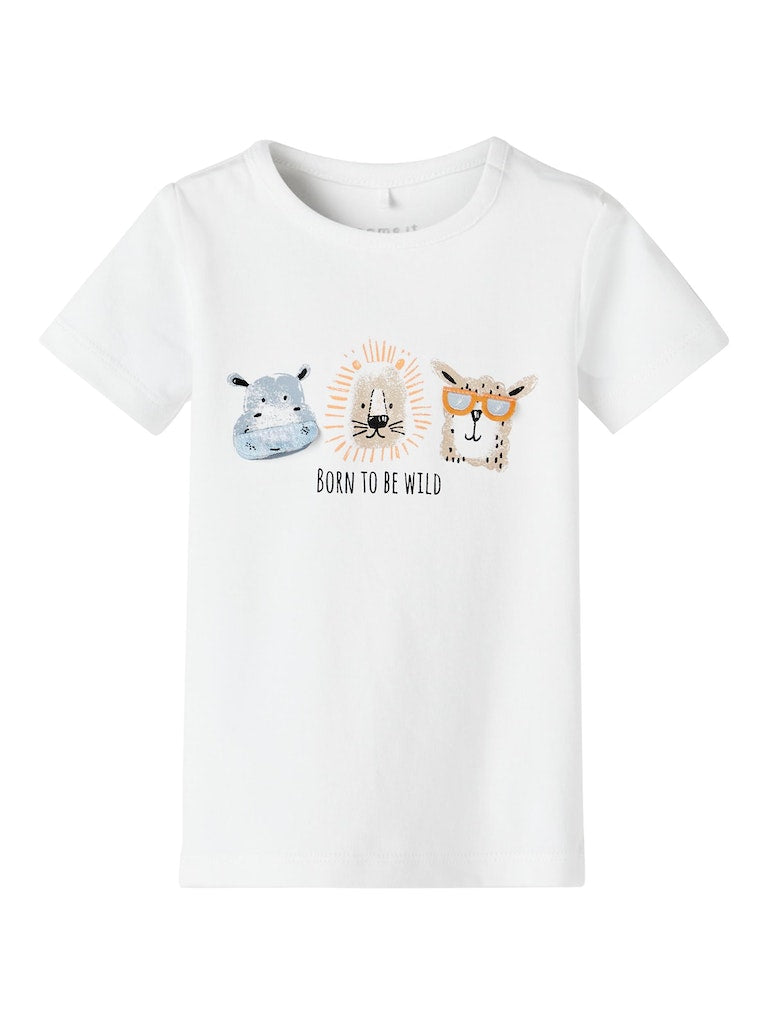 Boy's White Joggie Short Sleeve Top-Front View