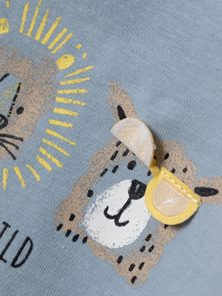 Boy's Blue Joggie Short Sleeve Top-Close Up View