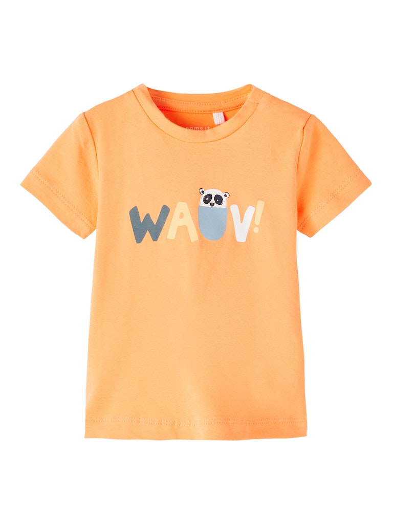 NAME IT Jinus Short Sleeve Top Mock Orange front view
