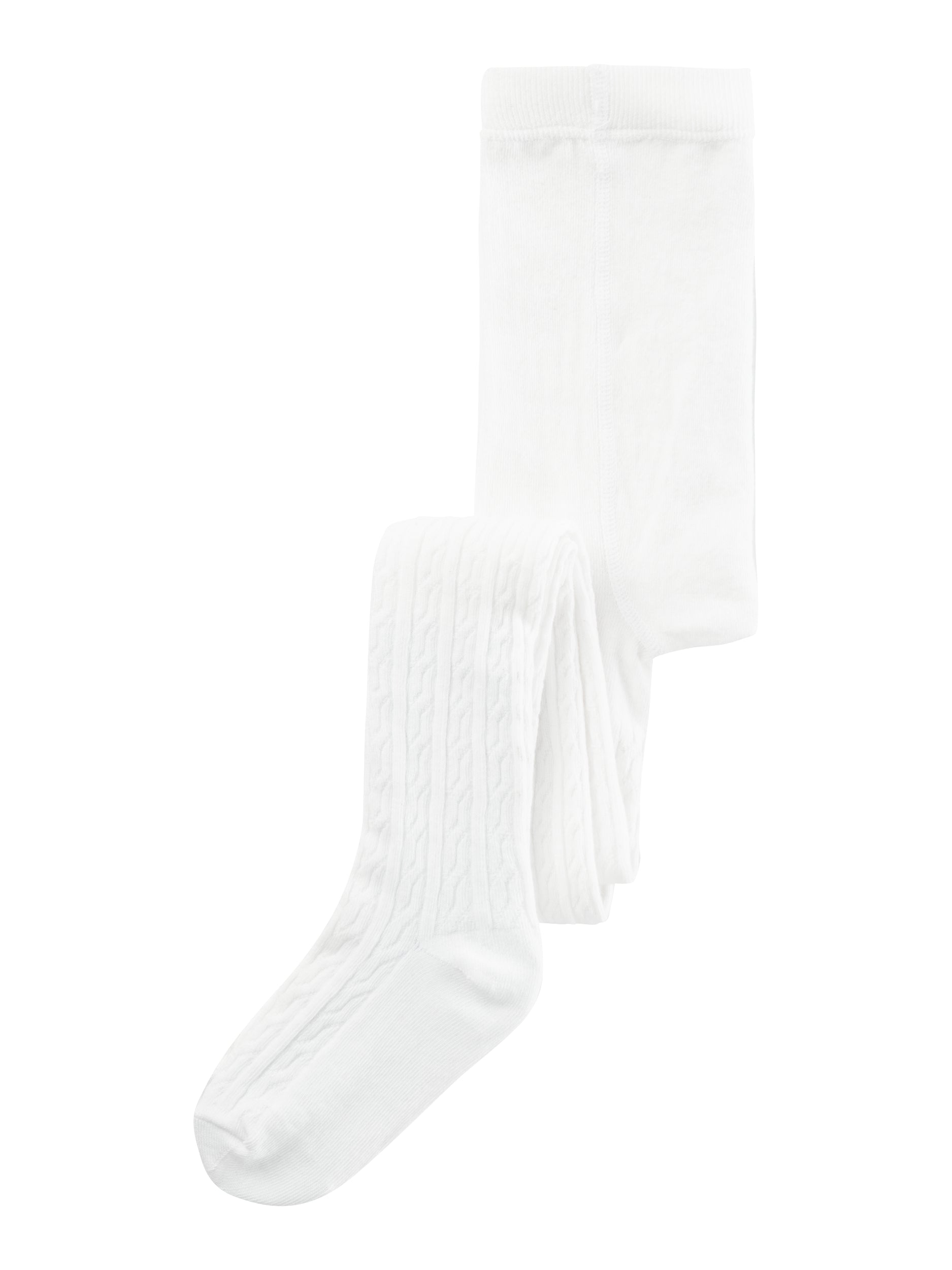 Girl's Tecla Pantyhose-Bright White-Side View