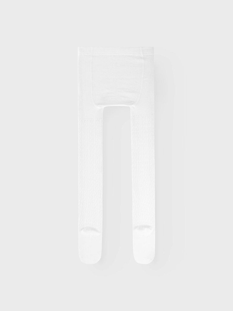 Girl's Tecla Pantyhose-Bright White-Front View