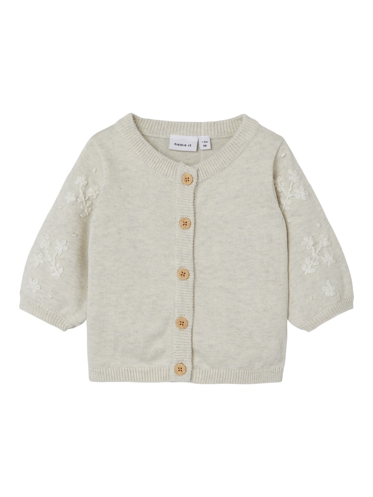 NAME IT Derinna Knit Cardigan-Peyote Melange peyote melange front view